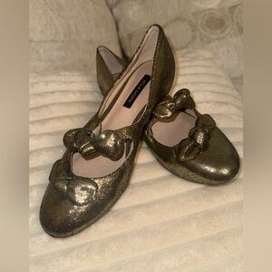 Ava & Aiden Gold Bow Flats